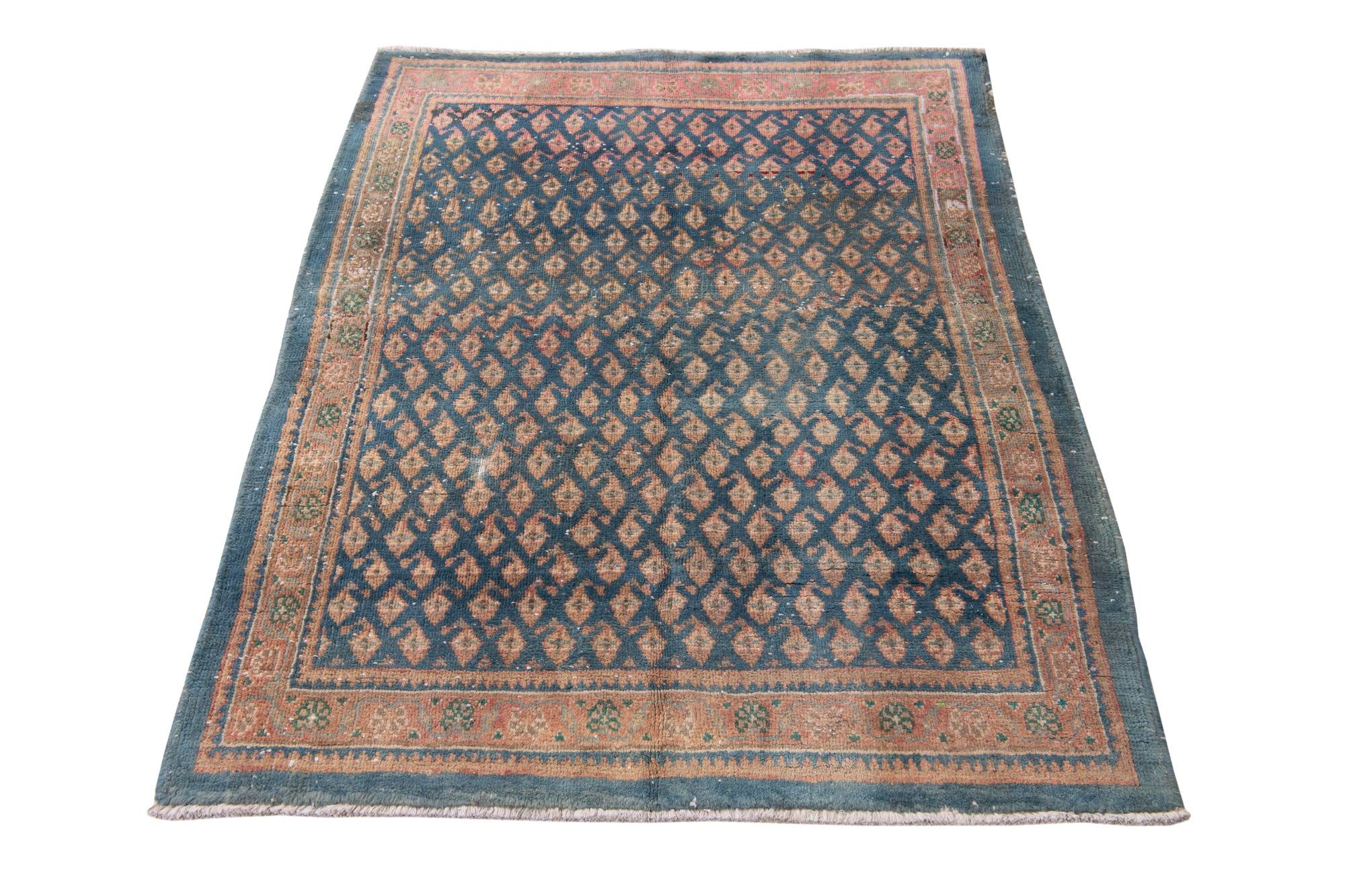 3' 8 x 4' 8 Hand Knotted Ultra Vintage Persian Wool Rug
