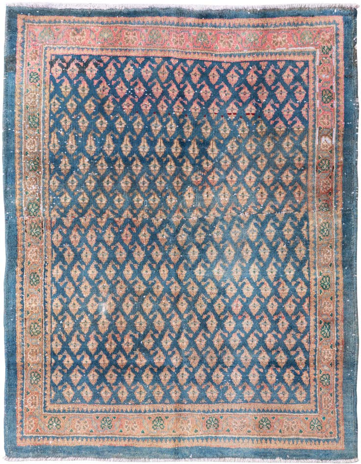 Detail image of 3' 8 x 4' 8 Hand Knotted Ultra Vintage Persian Wool Rug