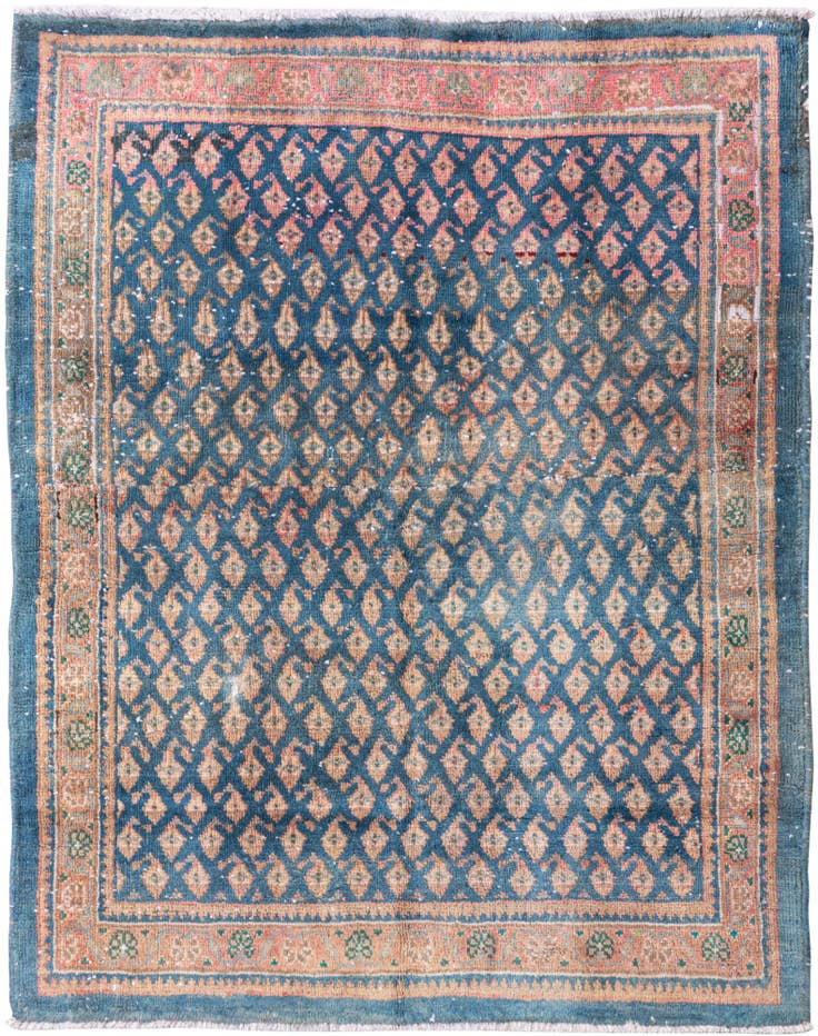 Detail image of 3' 8 x 4' 8 Hand Knotted Ultra Vintage Persian Wool Rug