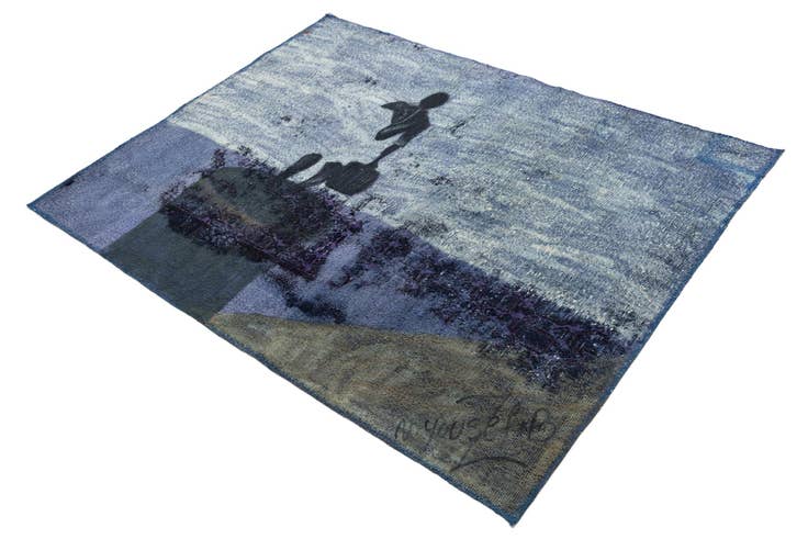 Detail image of 3' 9 x 4' 10 Hand Knotted Ultra Vintage Persian Wool Rug