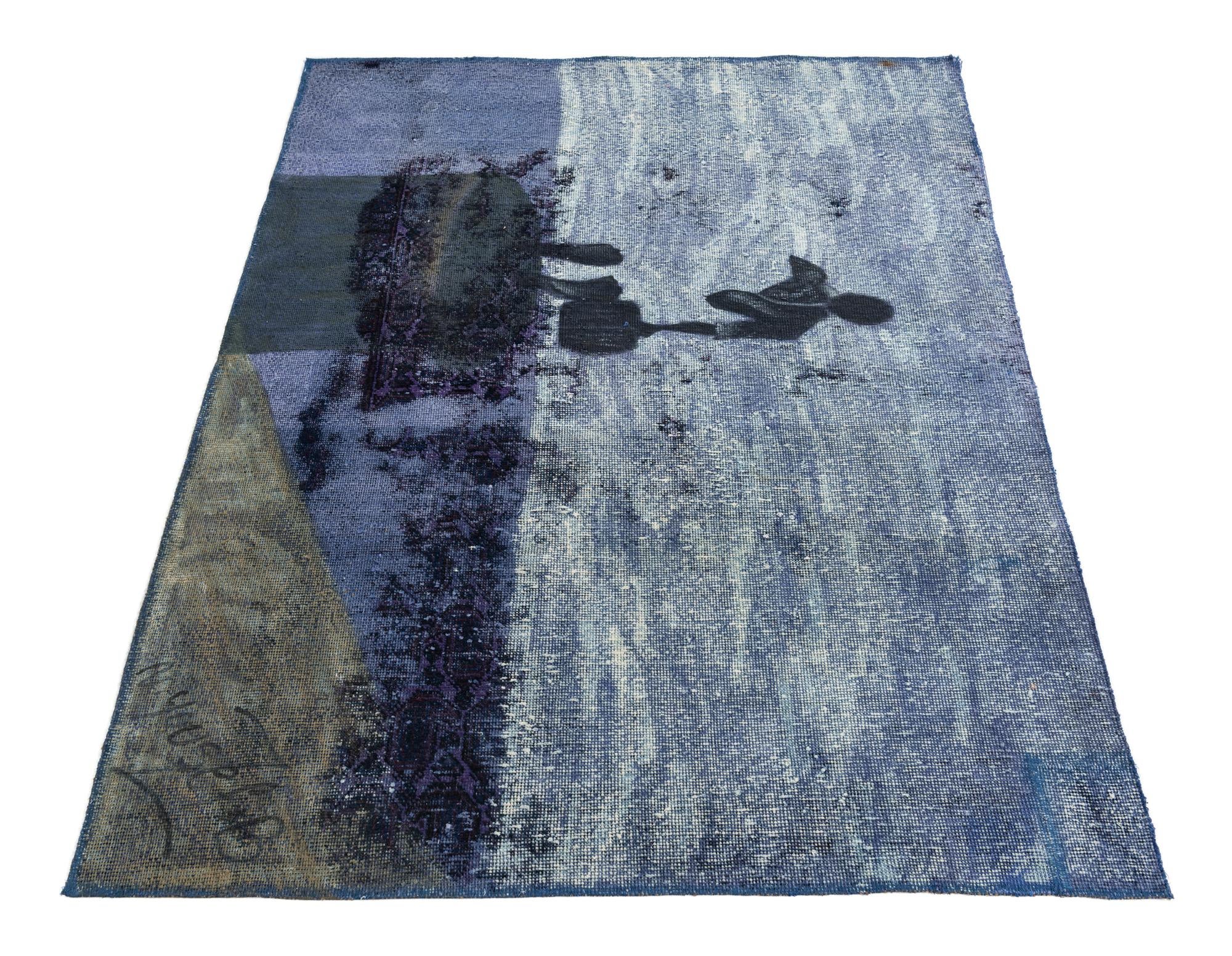 3' 9 x 4' 10 Hand Knotted Ultra Vintage Persian Wool Rug