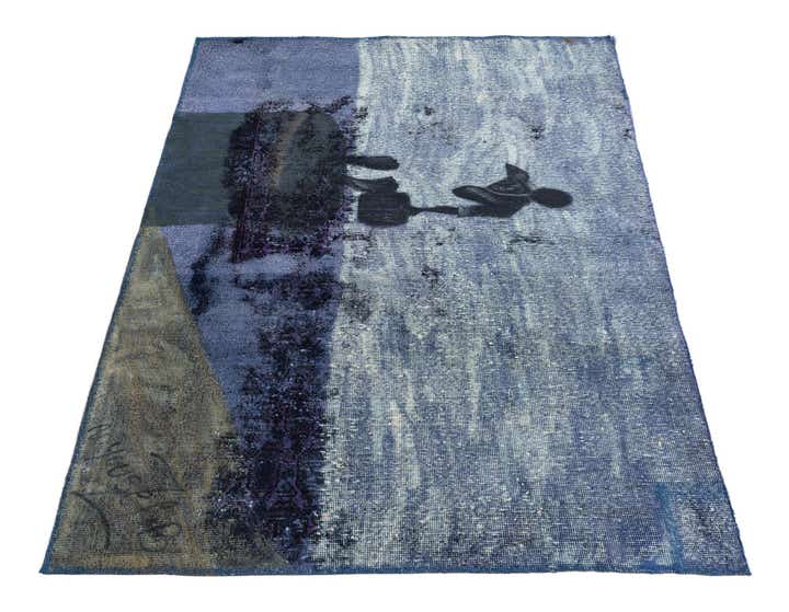 3' 9 x 4' 10 Hand Knotted Ultra Vintage Persian Wool Rug