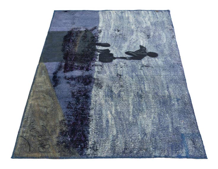 Detail image of 3' 9 x 4' 10 Hand Knotted Ultra Vintage Persian Wool Rug