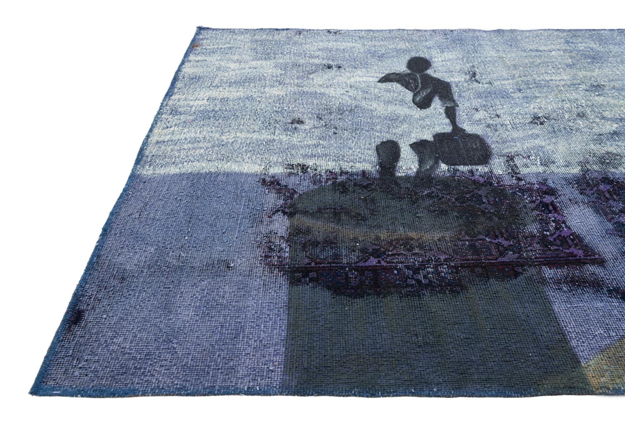 3' 9 x 4' 10 Hand Knotted Ultra Vintage Persian Wool Rug
