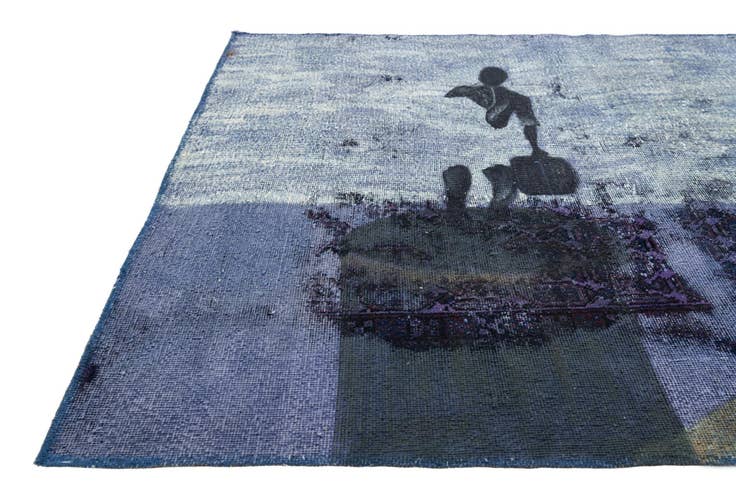 Detail image of 3' 9 x 4' 10 Hand Knotted Ultra Vintage Persian Wool Rug