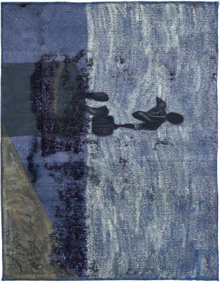 Detail image of 3' 9 x 4' 10 Hand Knotted Ultra Vintage Persian Wool Rug