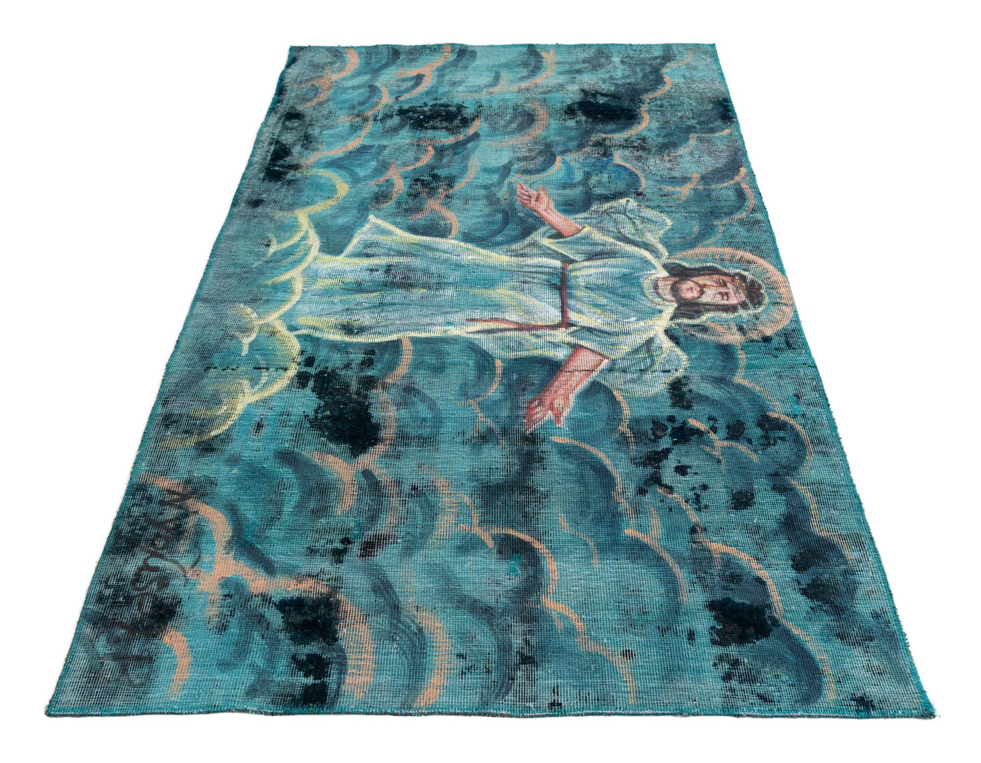 4' x 6' 6 Hand Knotted Ultra Vintage Persian Wool Rug