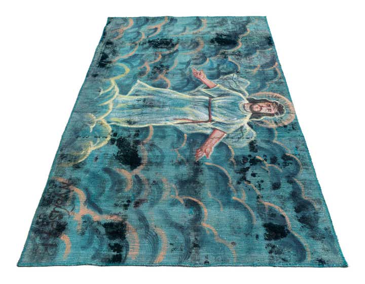4' x 6' 6 Hand Knotted Ultra Vintage Persian Wool Rug