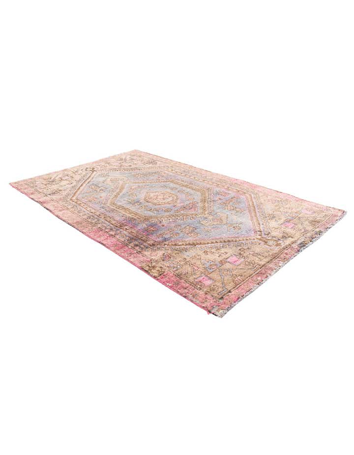 3' 5 x 5' 5 Hand Knotted Ultra Vintage Persian Wool Rug