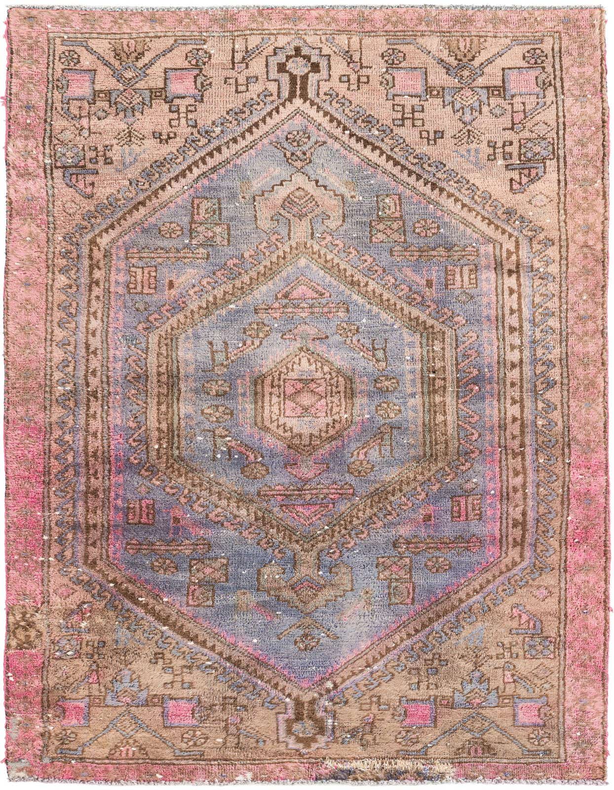 Primary image 3' 5 x 5' 5  Hand Knotted Ultra Vintage Persian Wool Rug