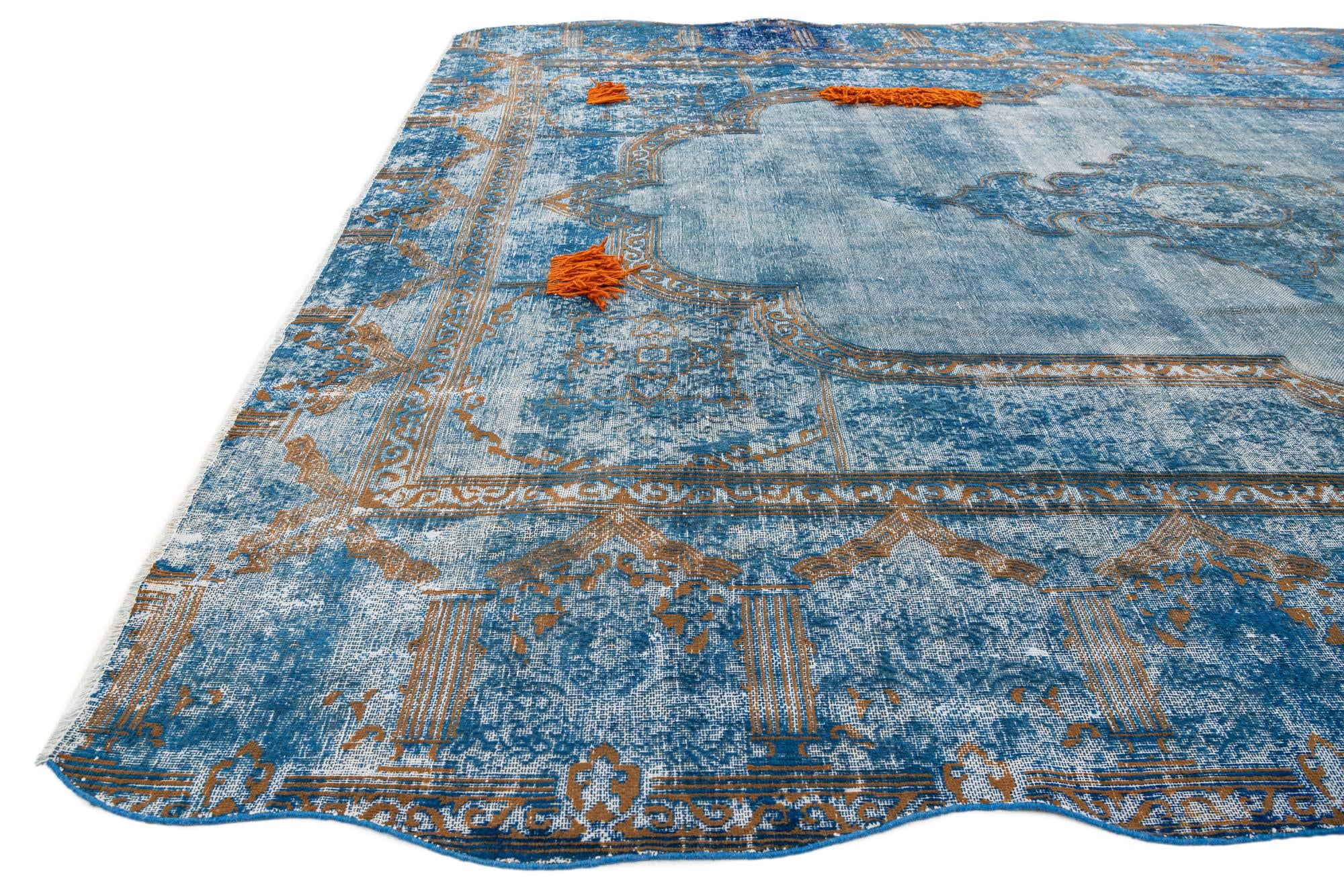10' x 12' 6 Hand Knotted Ultra Vintage Persian Wool Rug
