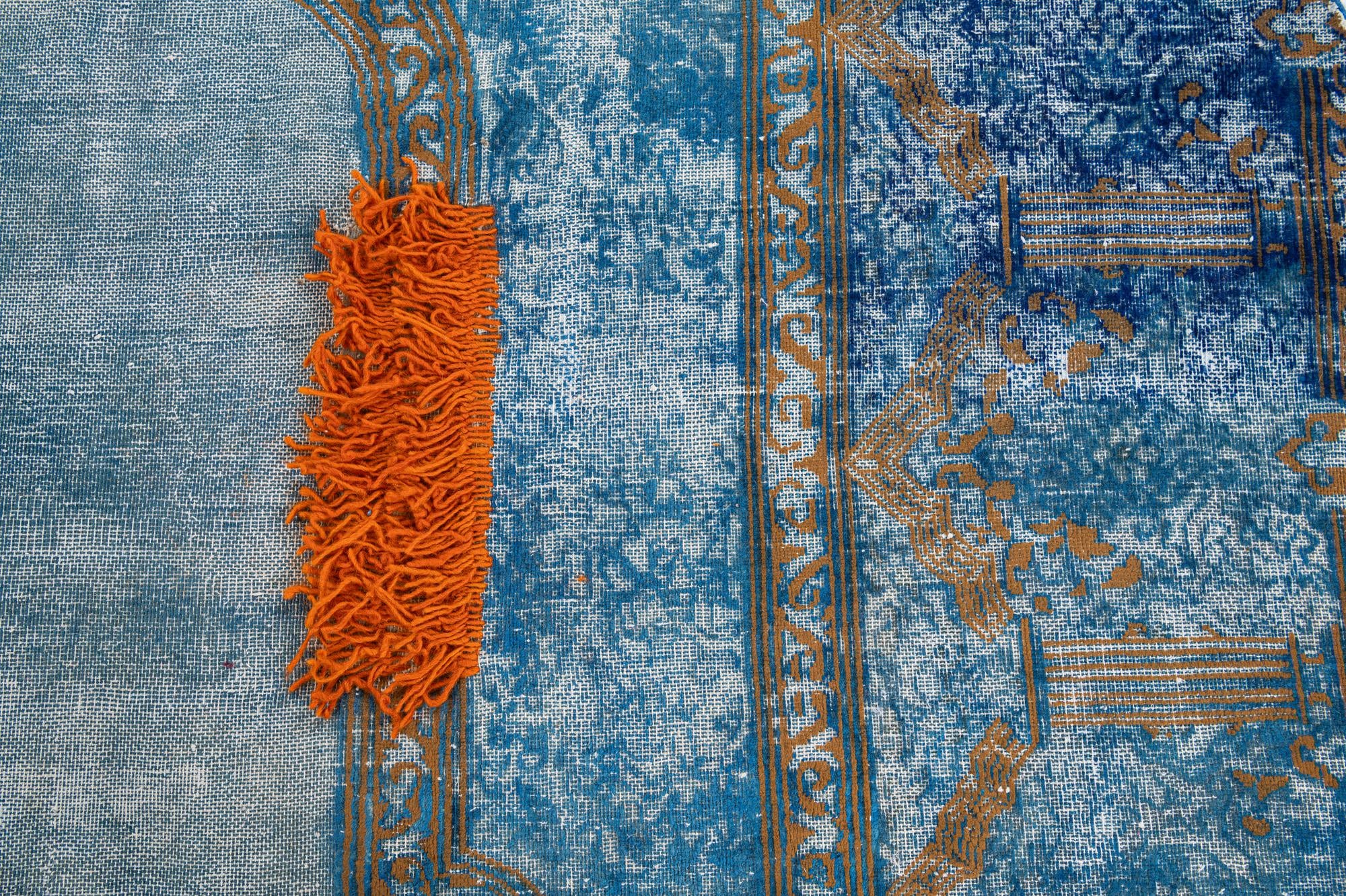 10' x 12' 6 Hand Knotted Ultra Vintage Persian Wool Rug
