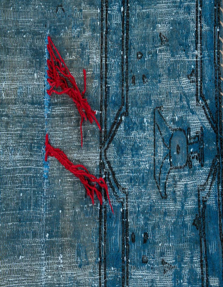 Detail image of 8' x 10' 8  Hand Knotted Ultra Vintage Persian Wool Rug