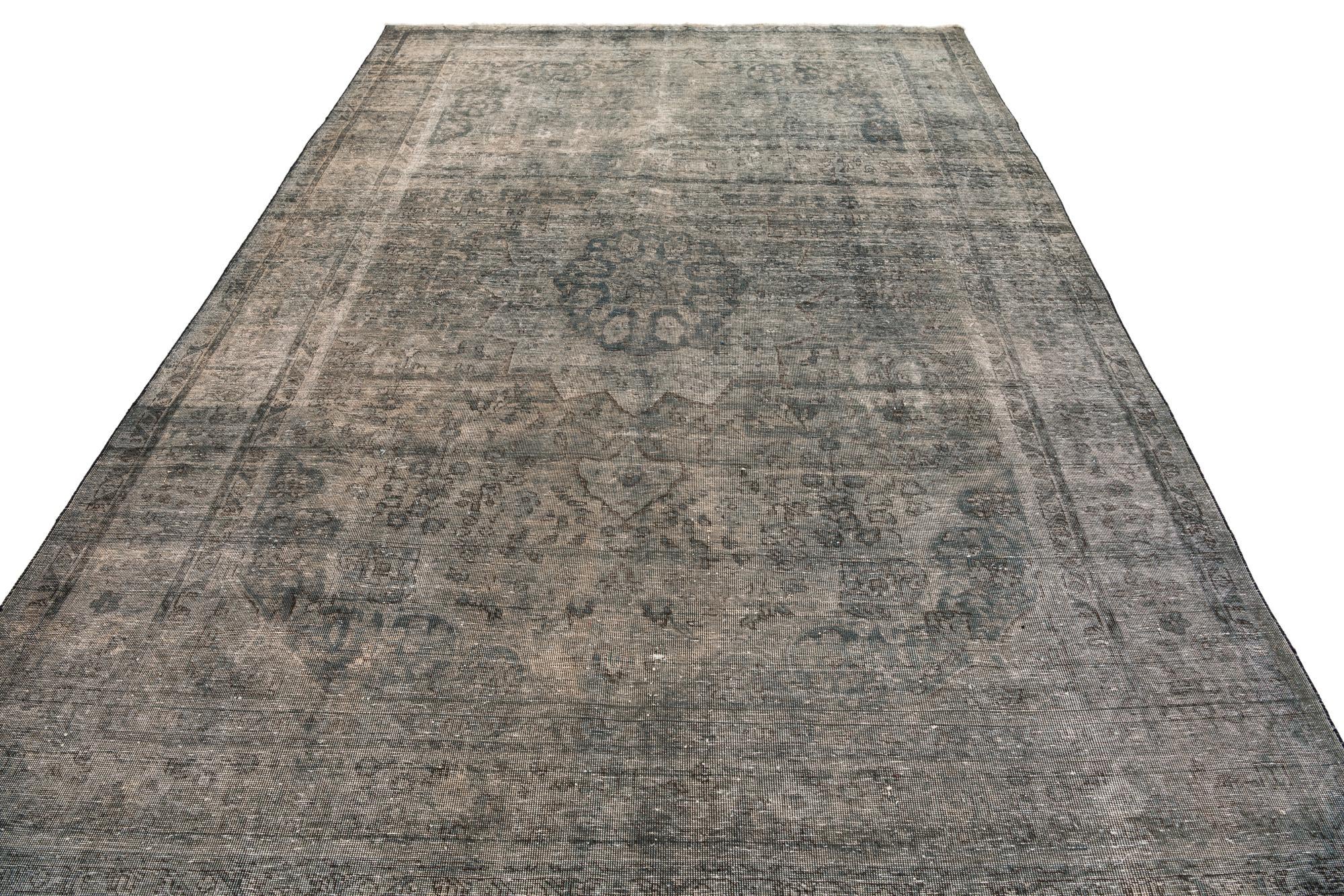 6' 7 x 9' 4 Hand Knotted Ultra Vintage Persian Wool Rug