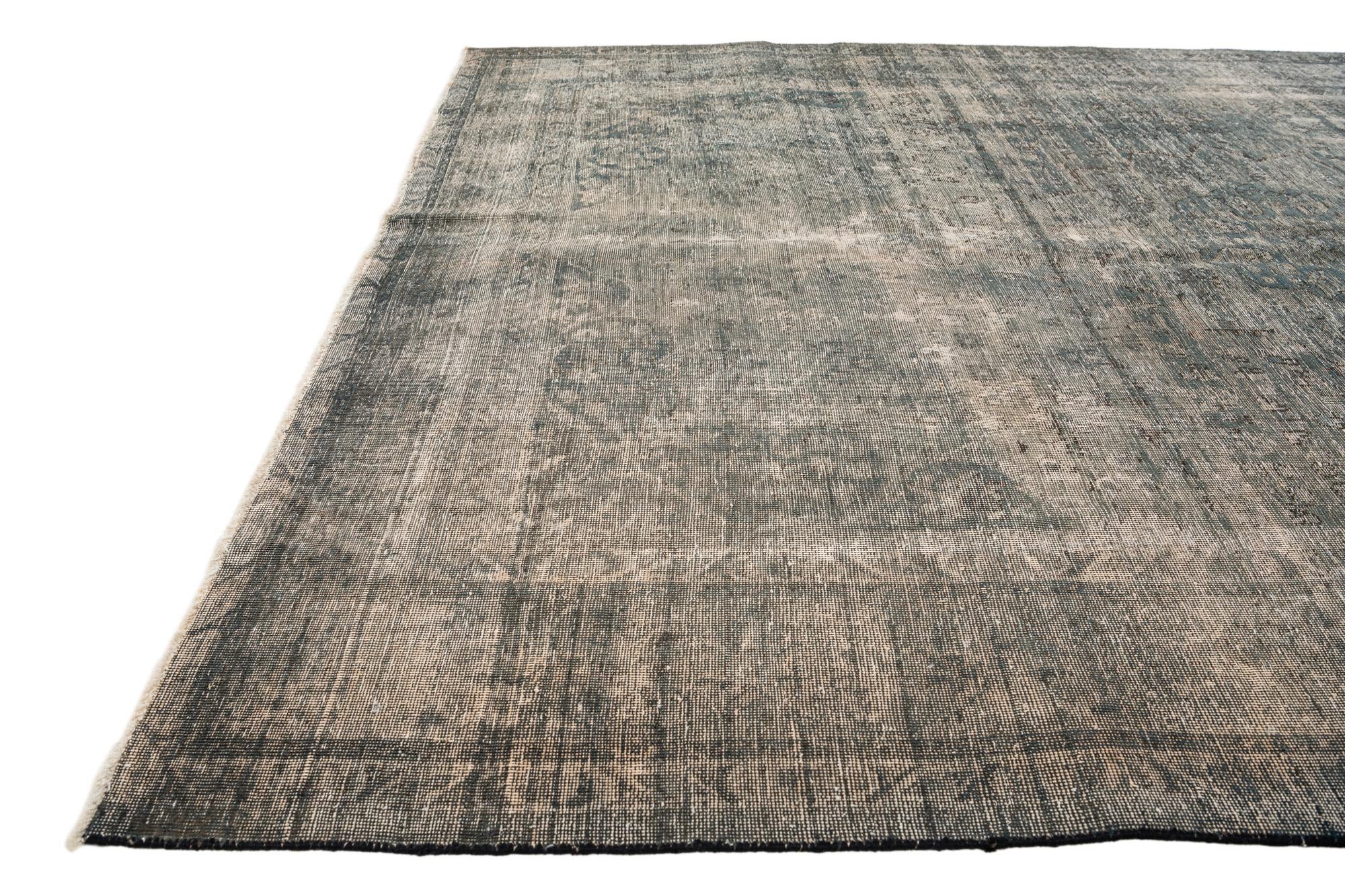 6' 7 x 9' 4 Hand Knotted Ultra Vintage Persian Wool Rug