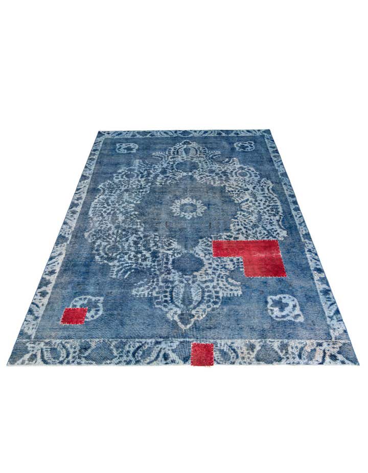 7' x 10' 9 Hand Knotted Ultra Vintage Persian Wool Rug