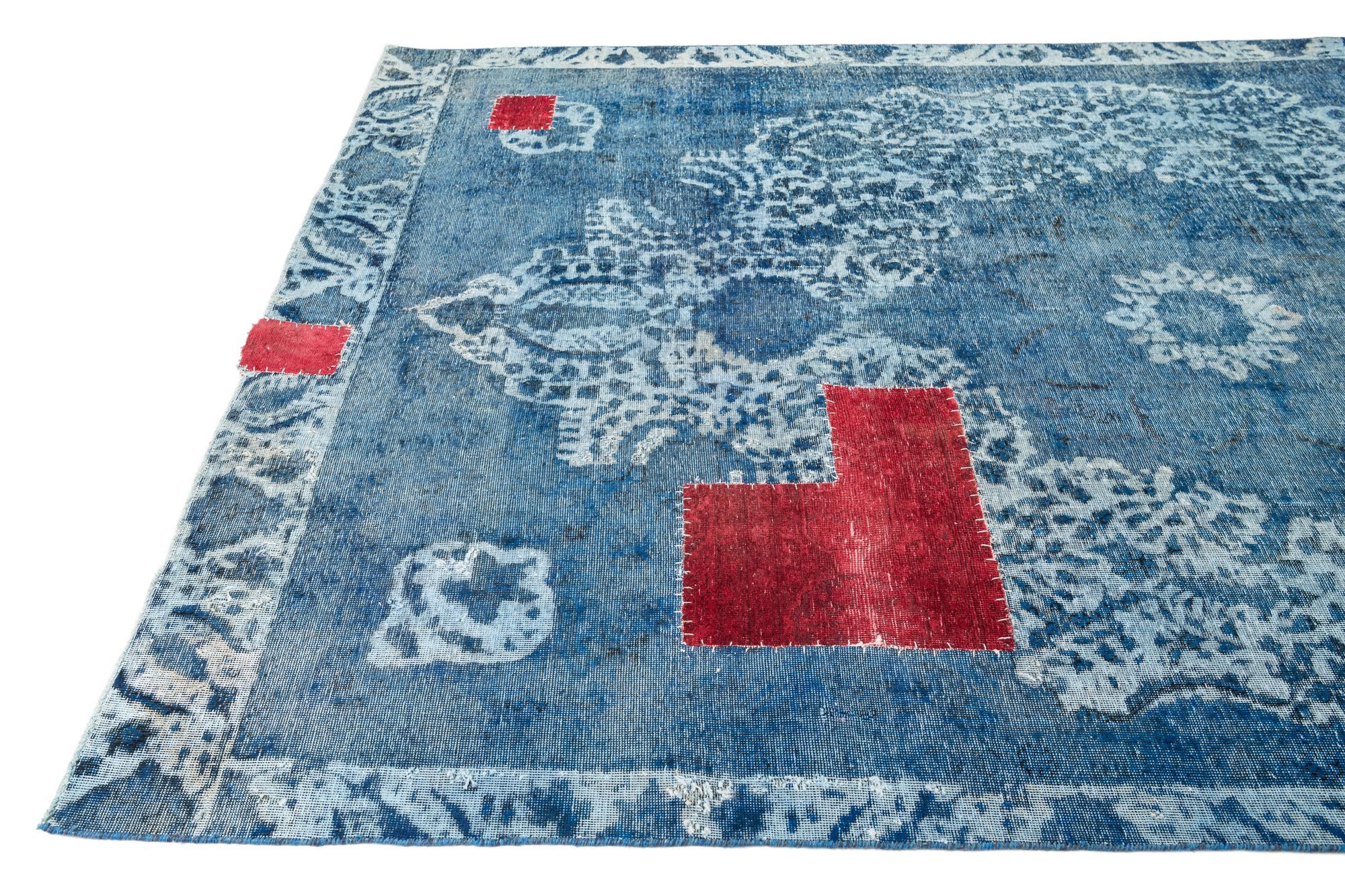 7' x 10' 9 Hand Knotted Ultra Vintage Persian Wool Rug