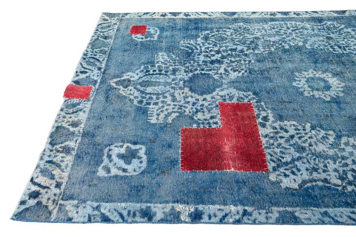 7' x 10' 9 Hand Knotted Ultra Vintage Persian Wool Rug
