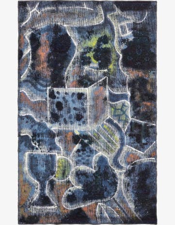 4' 3 x 6' 10 Hand Knotted Ultra Vintage Persian Wool Rug