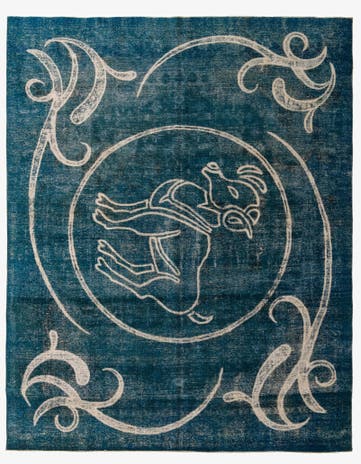 9' 4 x 11' 10 Hand Knotted Ultra Vintage Persian Wool Rug