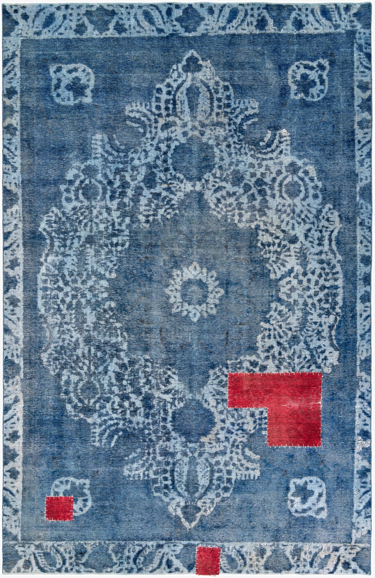 7' x 10' 9  Hand Knotted Ultra Vintage Persian Wool Rug