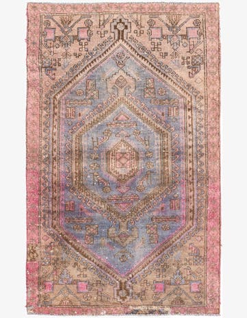 3' 5 x 5' 5 Hand Knotted Ultra Vintage Persian Wool Rug
