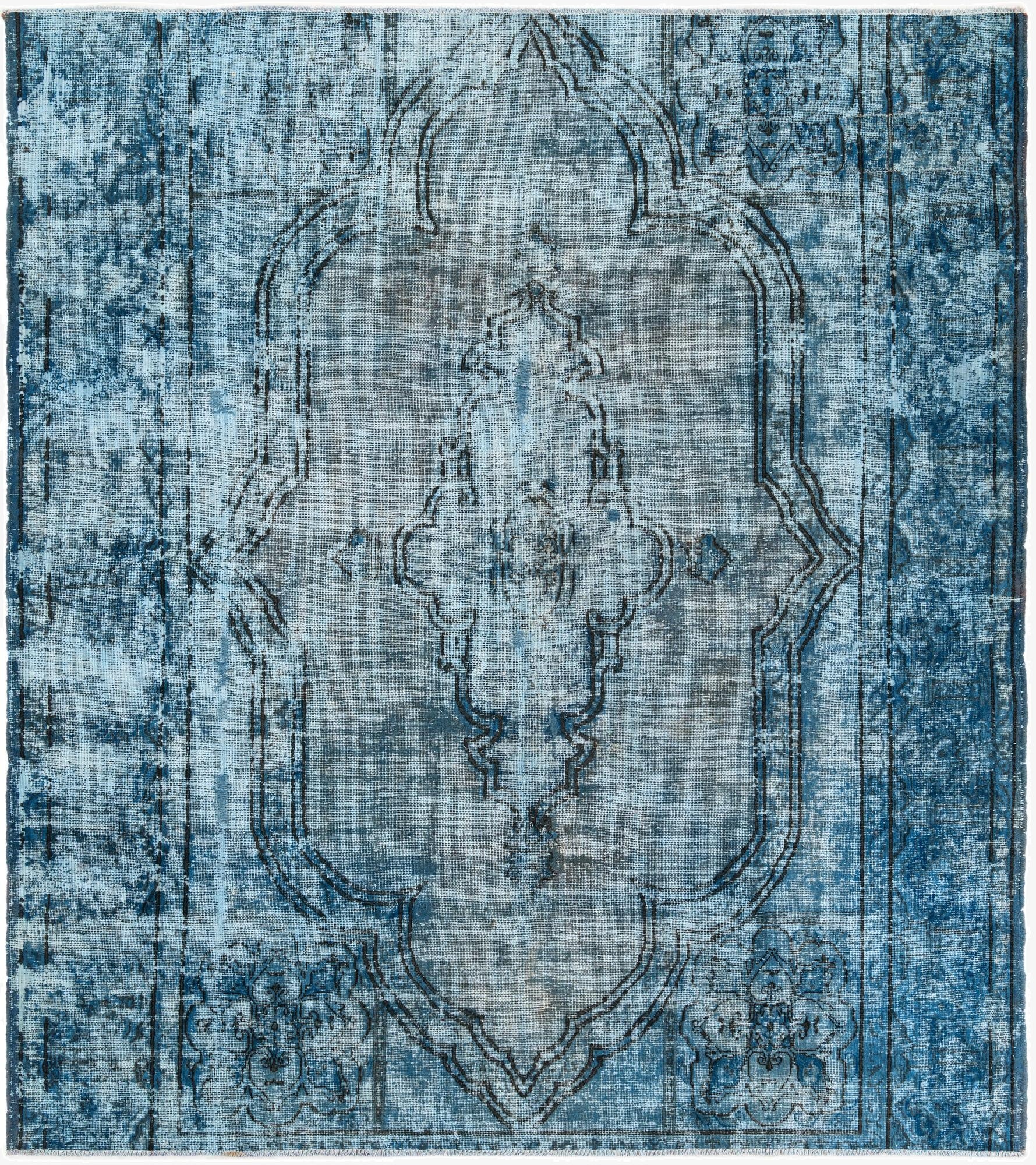 8' x 8' 10  Hand Knotted Ultra Vintage Persian Wool Rug