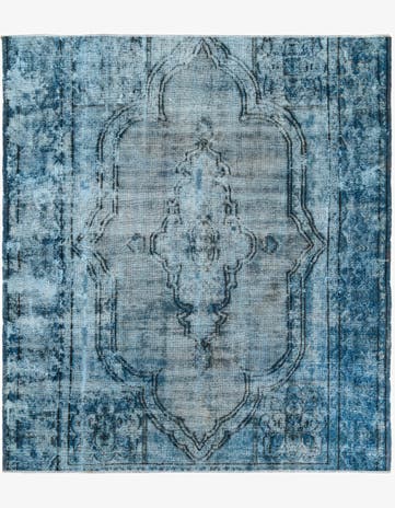 8' x 8' 10 Hand Knotted Ultra Vintage Persian Wool Rug