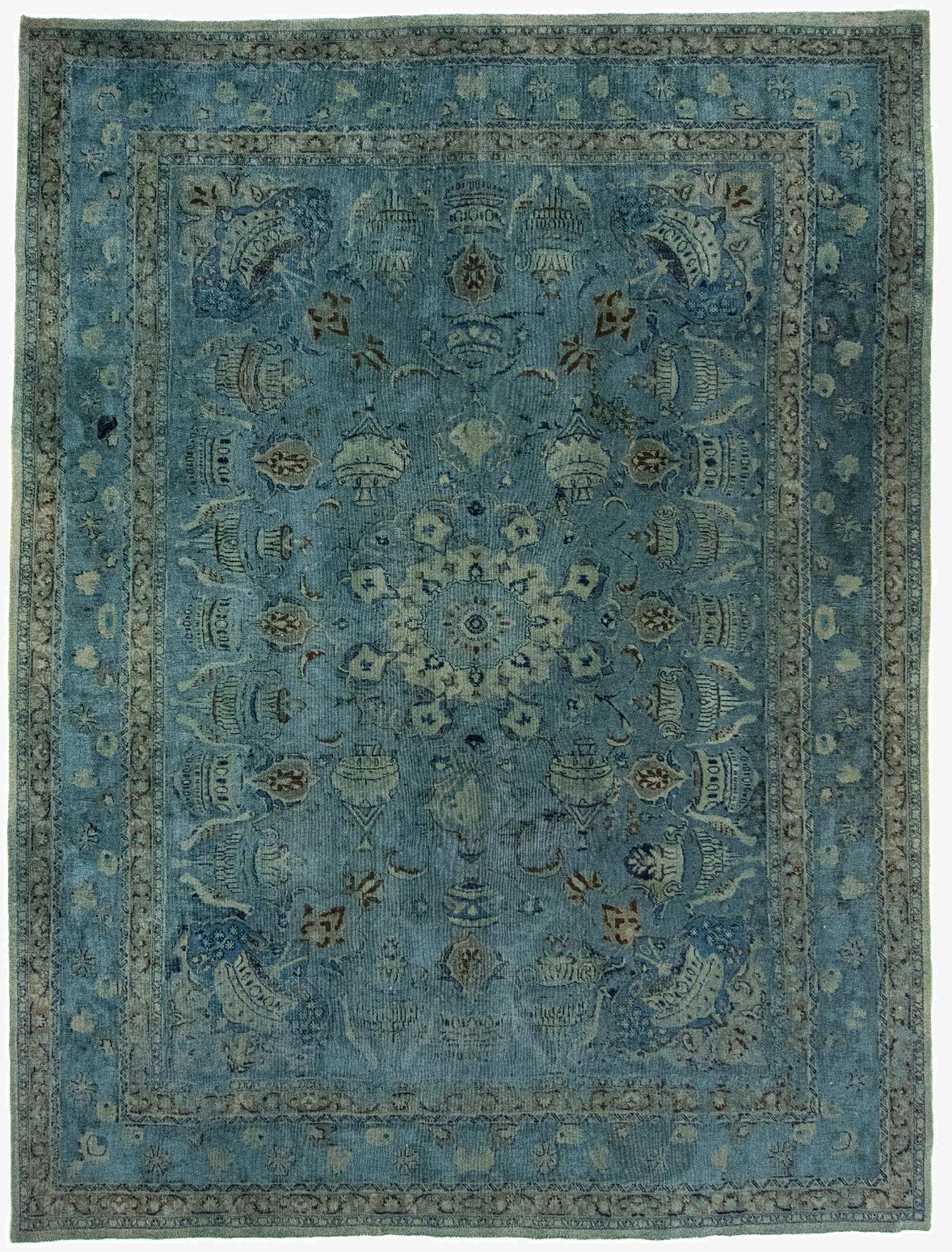 9' 8 x 12' 8  Hand Knotted Vintage Royal Persian Wool Rug