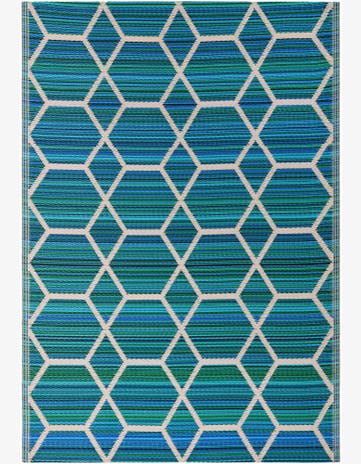 Blue Easy-Clean Vista Breeze Indoor / Outdoor Rug