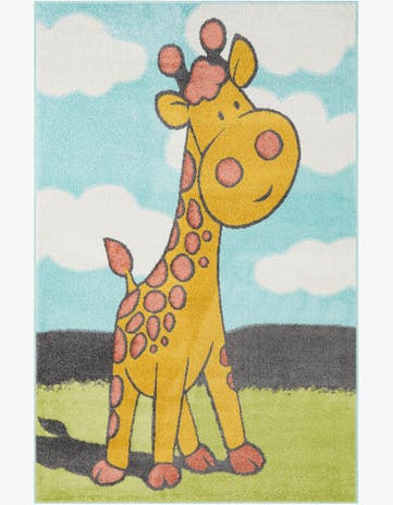 5' 3 x 8' Giraffe Whimsy Kids Rug