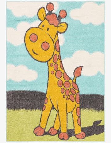4' 1 x 6' 1 Giraffe Whimsy Kids Rug