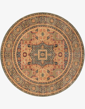 Blue Amina Round Rug