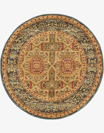 Blue Amina Round Rug