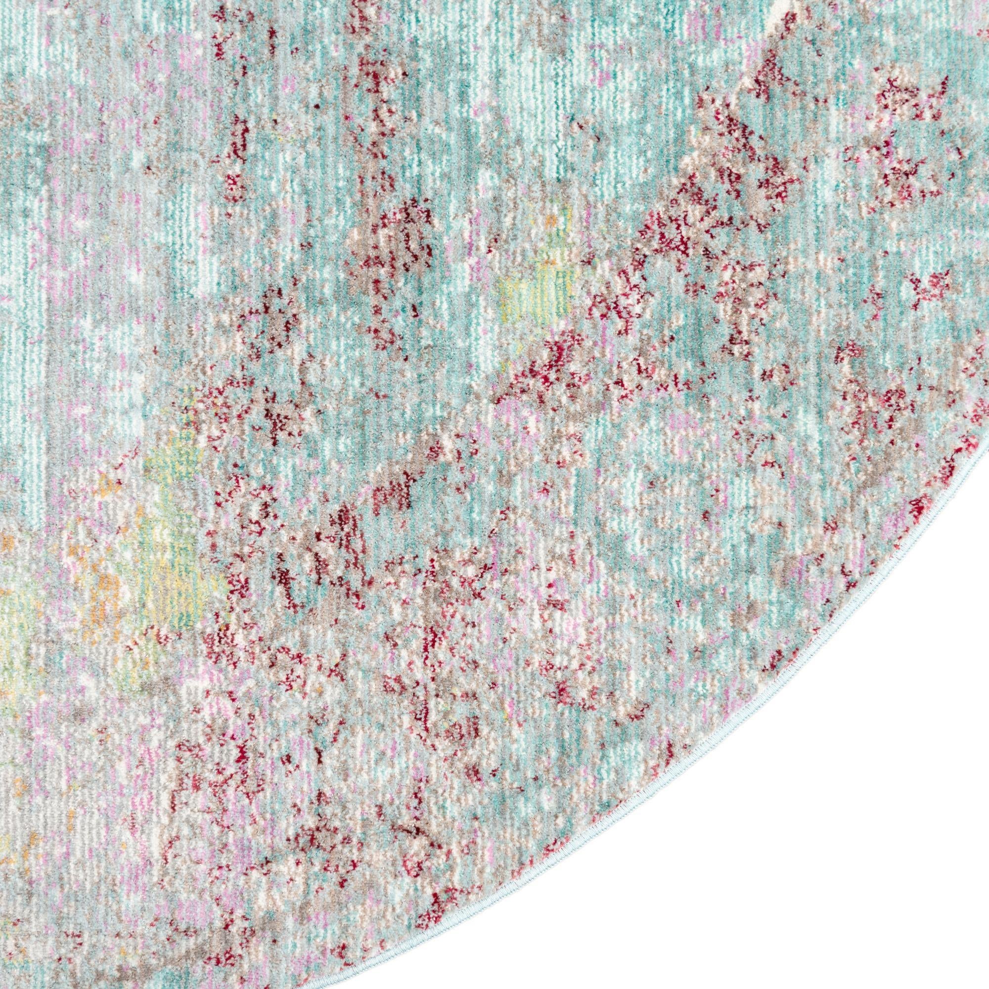 6' x 6' Aqua Round Rug