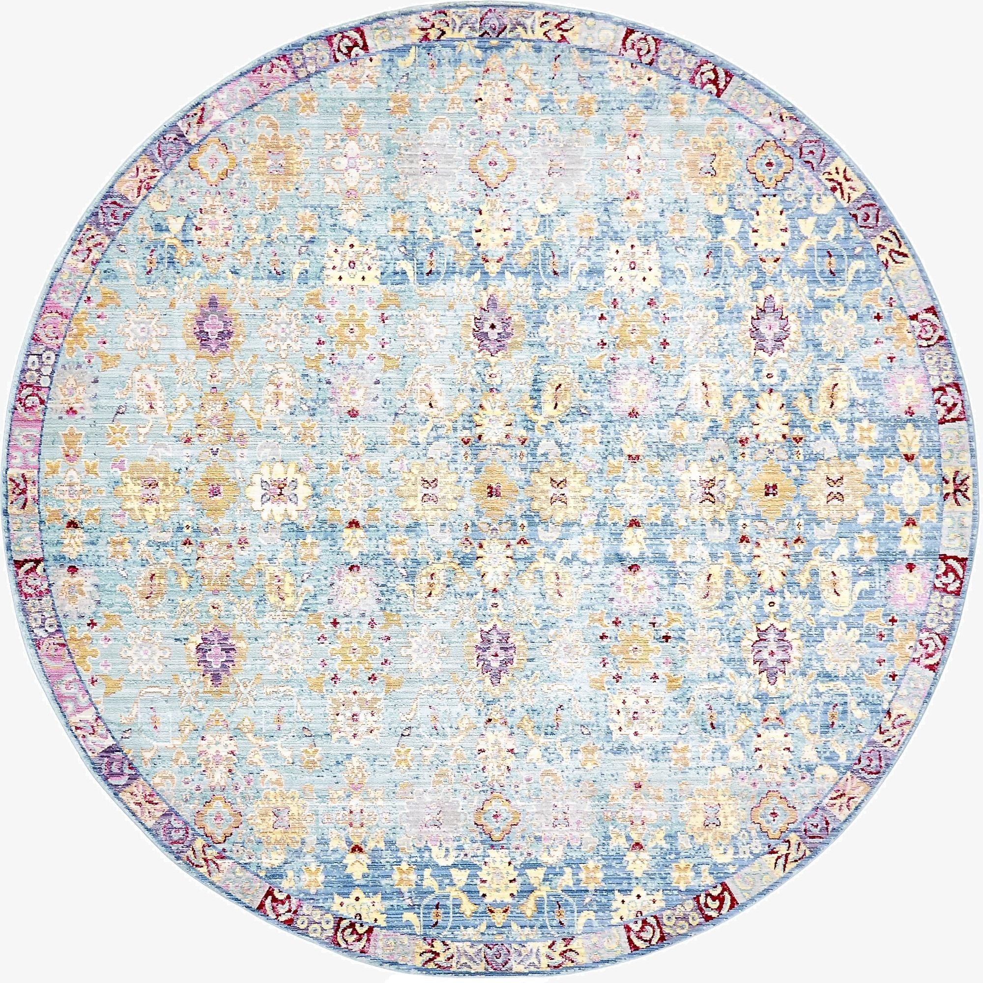 8' x 8' Aqua Round Rug