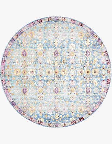 8' x 8' Aqua Round Rug