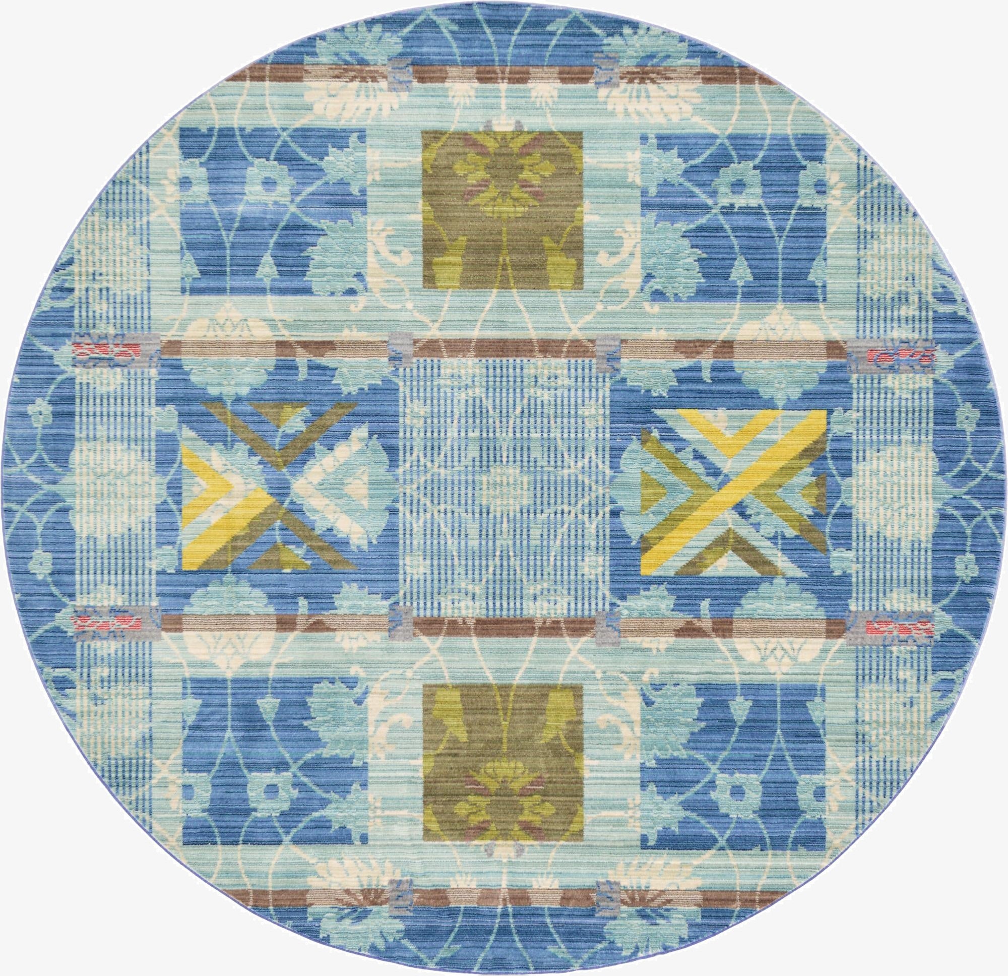 6' x 6' Aqua Round Rug