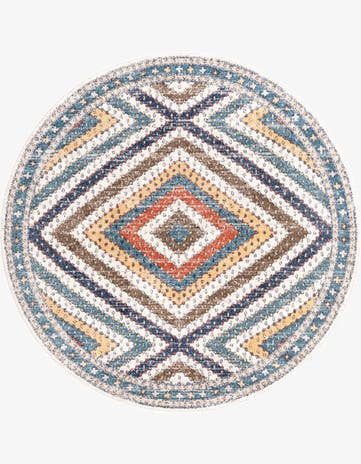Blue Aramis Round Rug