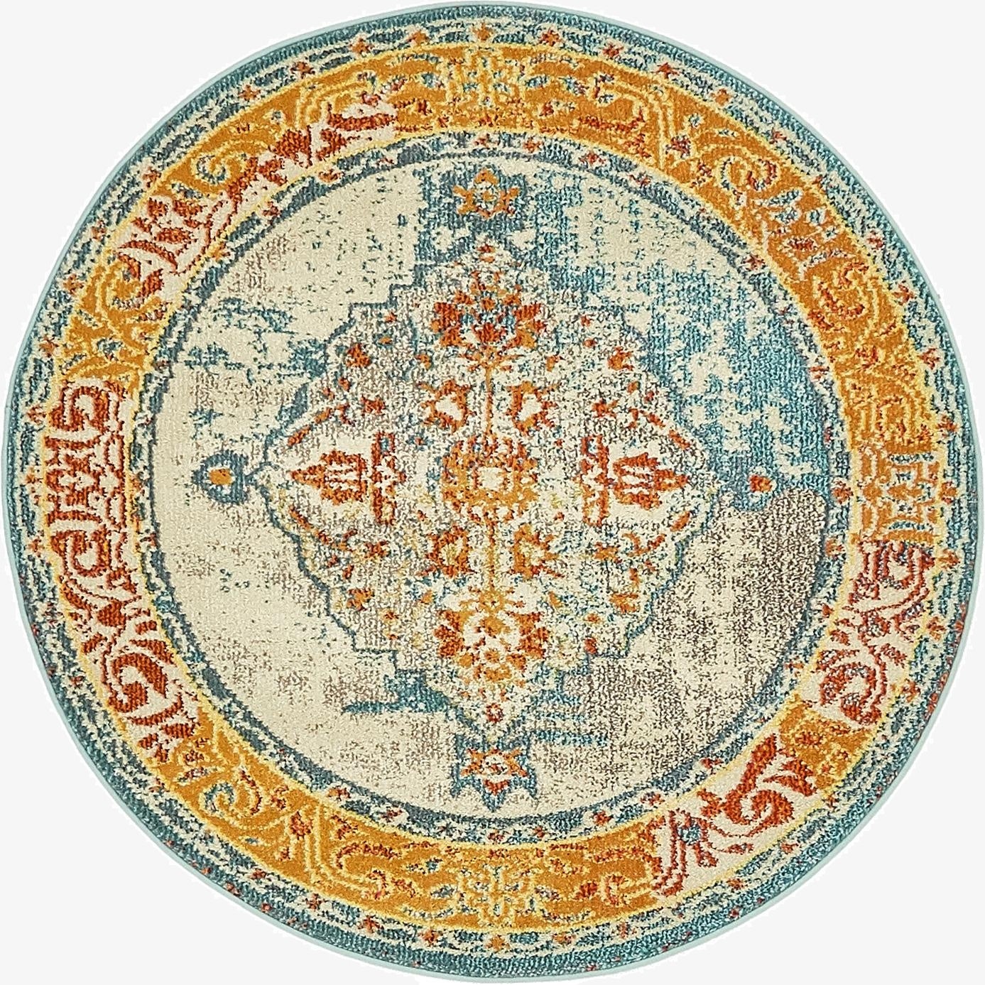4' x 4'  Washable Arte Round Rug