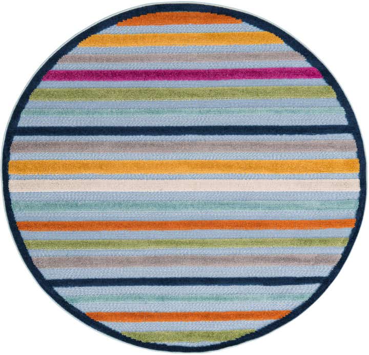 5' 3 x 5' 3 Easy-Clean Aruba Indoor / Outdoor Round Rug