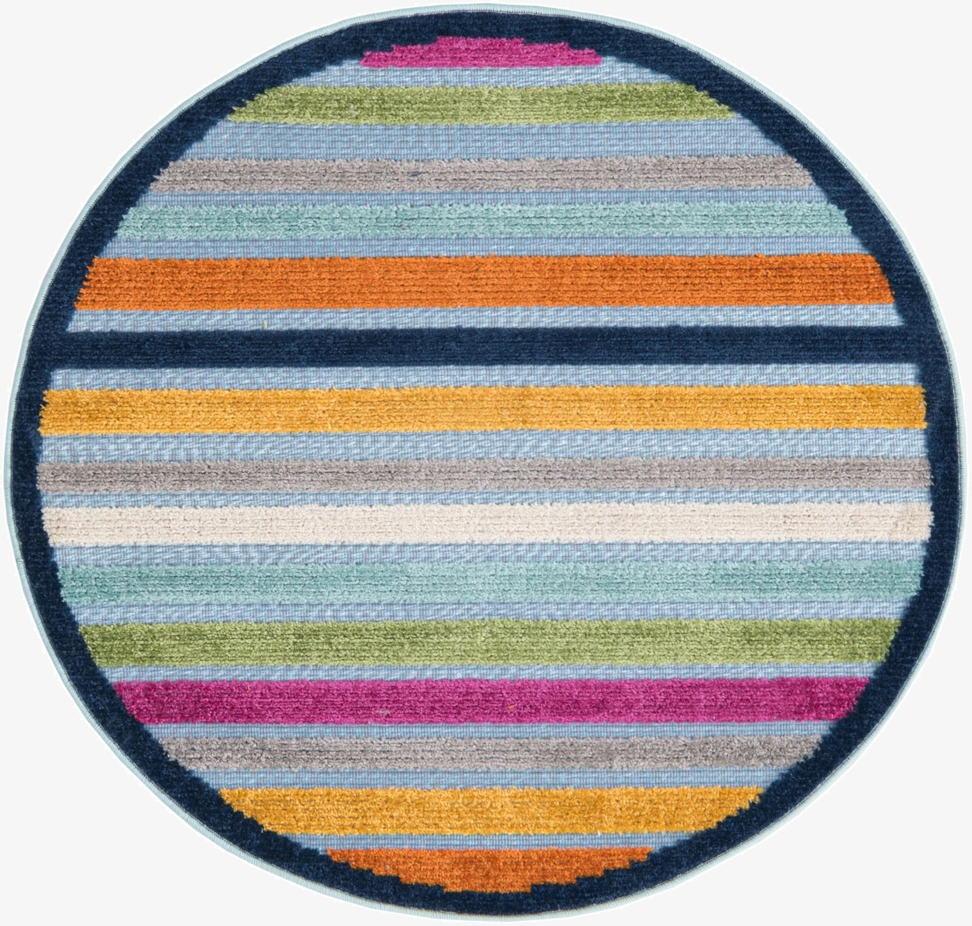 3' 3 x 3' 3  Washable Aruba Indoor / Outdoor Round Rug