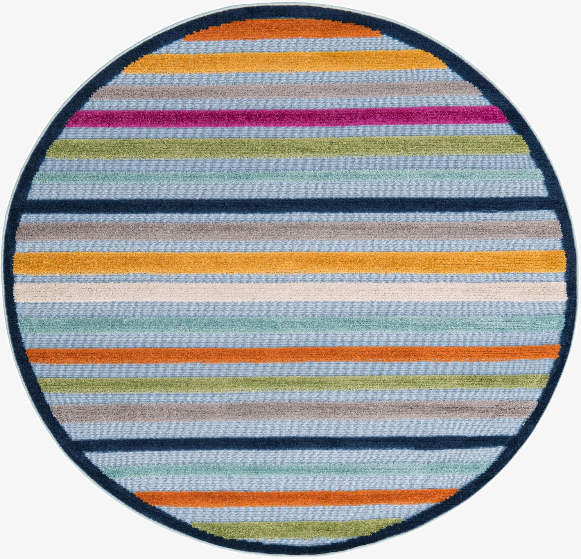 5' 3 x 5' 3  Washable Aruba Indoor / Outdoor Round Rug