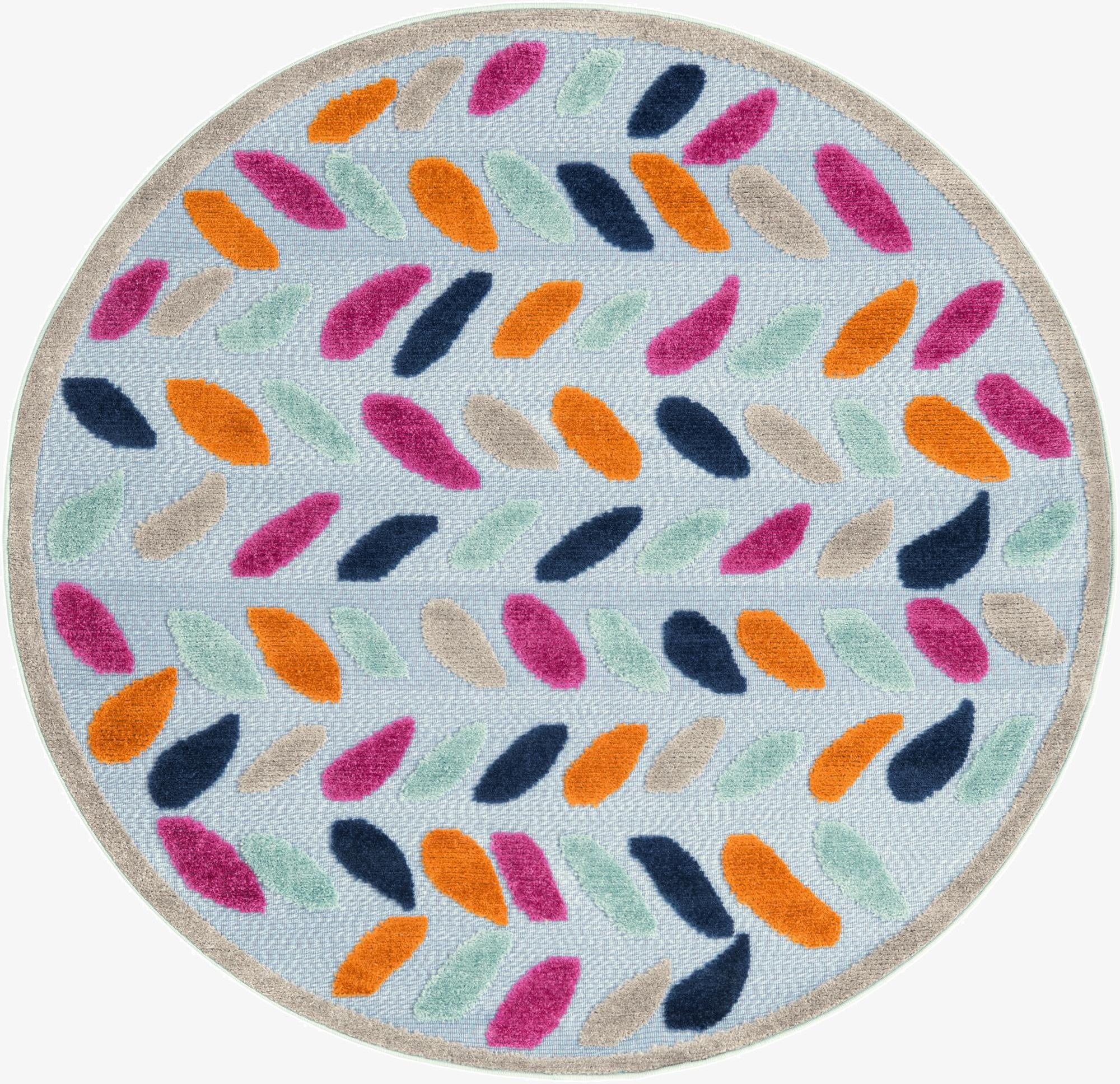 5' 3 x 5' 3  Washable Aruba Indoor / Outdoor Round Rug