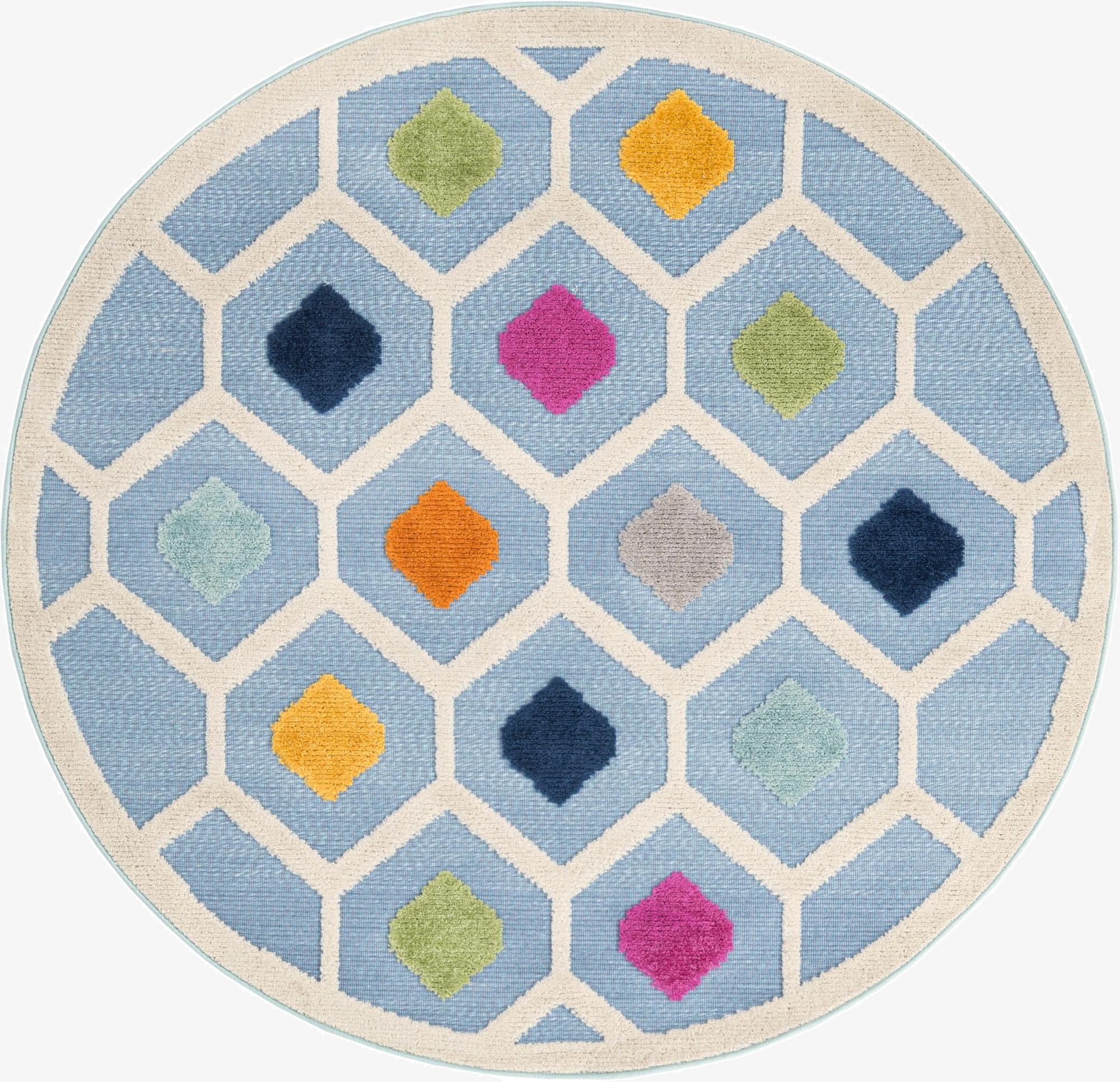 5' 3 x 5' 3  Washable Aruba Indoor / Outdoor Round Rug