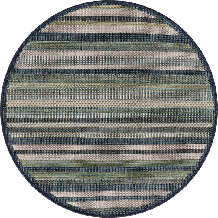 3' 3 x 3' 3 Easy-Clean Baja Indoor / Outdoor Round Rug
