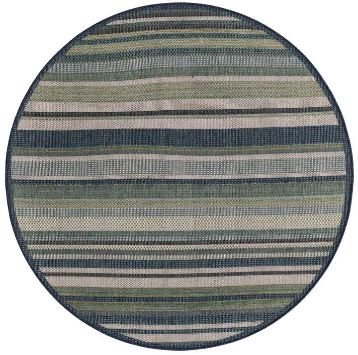 5' 3 x 5' 3 Easy-Clean Baja Indoor / Outdoor Round Rug