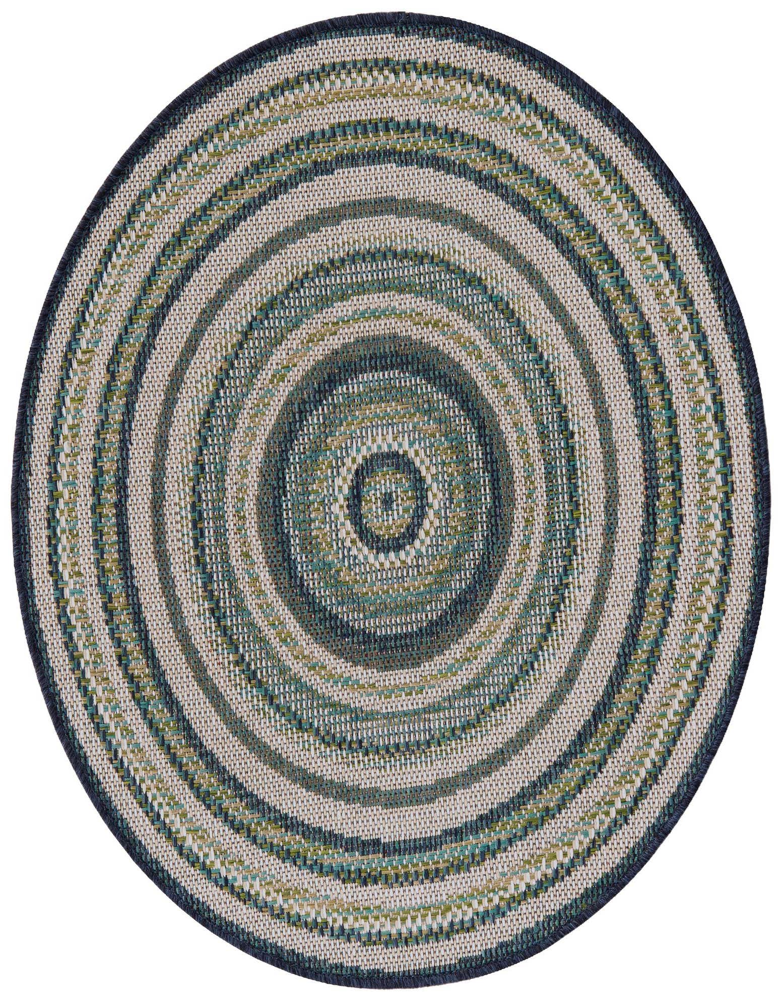 3' 3 x 3' 3 Easy-Clean Baja Indoor / Outdoor Round Rug