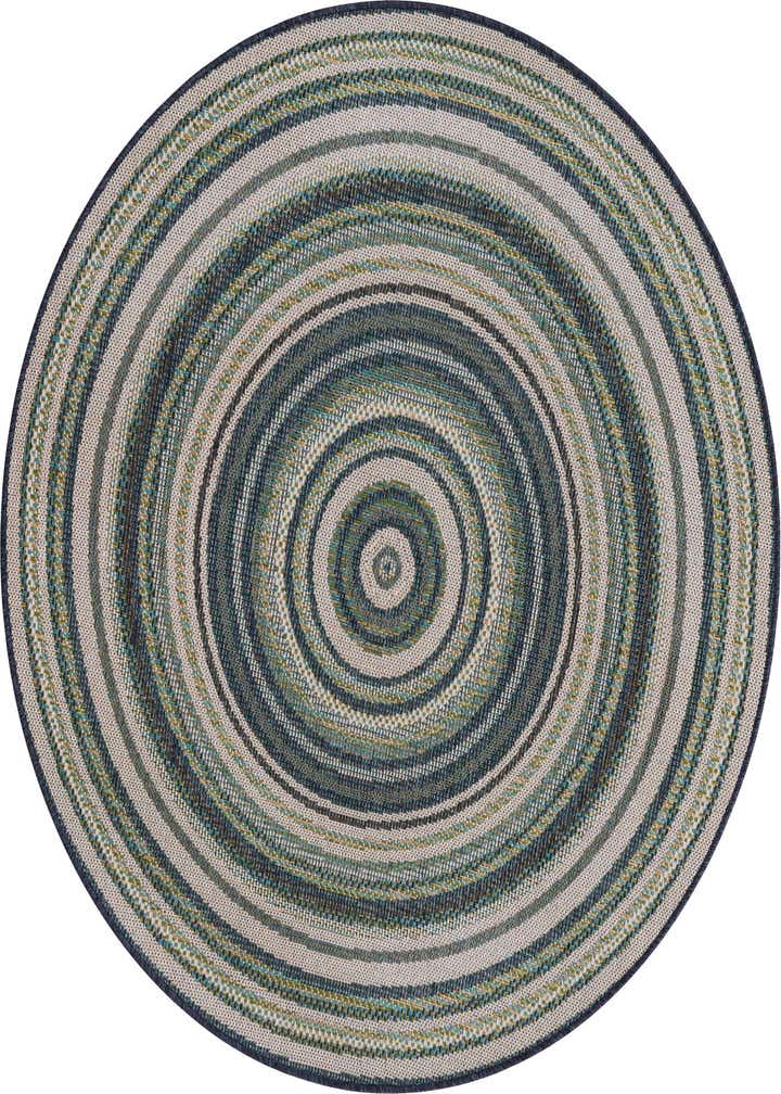 5' 3 x 5' 3 Easy-Clean Baja Indoor / Outdoor Round Rug