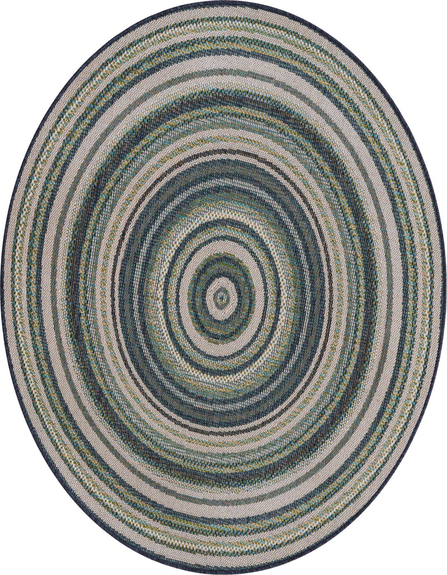 5' 3 x 5' 3 Easy-Clean Baja Indoor / Outdoor Round Rug